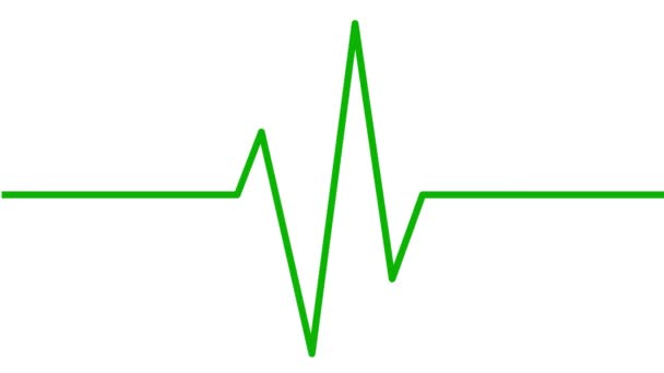 Animovaná Zelená Čára Elektrokardiogramu Lineární Symbol Pulzujícího Kardiogramu Smyčkové Video — Stock video