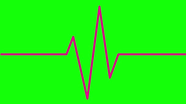 Animovaná Růžová Čára Elektrokardiogramu Lineární Purpurový Symbol Pulzujícího Kardiogramu Smyčkové — Stock video
