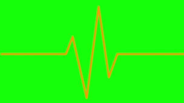 Animovaná Oranžová Čára Elektrokardiogramu Lineární Symbol Pulzujícího Kardiogramu Smyčkové Video — Stock video