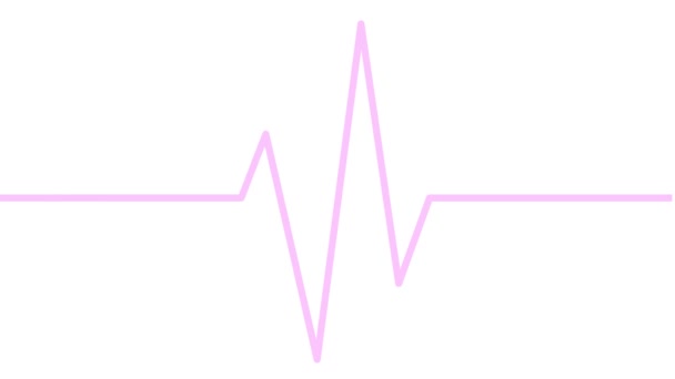 Animovaná Růžová Čára Elektrokardiogramu Lineární Symbol Pulzujícího Kardiogramu Smyčkové Video — Stock video