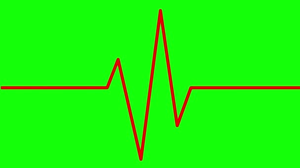 Línea Roja Animada Electrocardiograma Símbolo Lineal Del Cardiograma Pulsante Vídeo — Vídeo de stock
