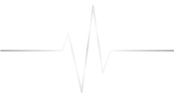 Animovaná Stříbrná Čára Elektrokardiogramu Lineární Symbol Pulzujícího Kardiogramu Smyčkové Video — Stock video