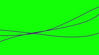 Animasyon çizgileri. Üç tane menekşe çubuğu. Dekoratif çizgiler. Dalgalar yavaş yavaş şekil değiştirir. Döngülü video. Düz vektör çizimi yeşil arkaplanda izole edildi.