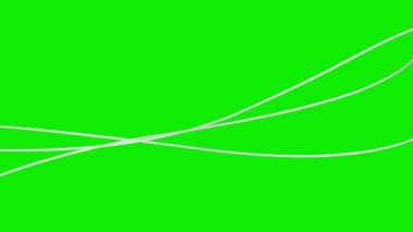 Animasyon çizgileri. Üç gümüş külçe. Dekoratif çizgiler. Dalgalar yavaş yavaş şekil değiştirir. Döngülü video. Düz vektör çizimi yeşil arkaplanda izole edildi.