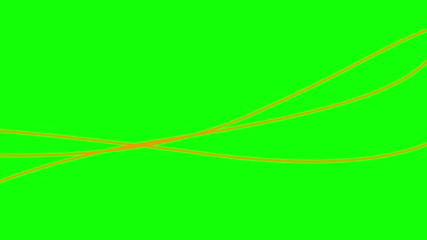 Анимированные Полосы Три Оранжевых Декоративные Линии Волны Постепенно Меняют Форму — стоковое видео