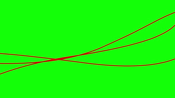 Анимированные Полосы Три Красных Полоски Декоративные Линии Волны Постепенно Меняют — стоковое видео