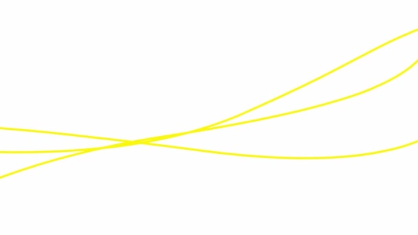 Анимированные Полосы Три Жёлтых Полоски Декоративные Линии Волны Постепенно Меняют — стоковое видео