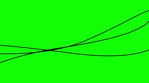 Анимированные Полосы Три Черные Полосы Декоративные Линии Волны Постепенно Меняют — стоковое видео