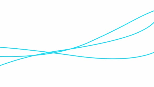 Анимированные Полосы Три Синих Полоски Декоративные Линии Волны Постепенно Меняют — стоковое видео