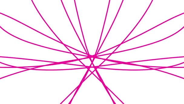 Geanimeerde Strepen Roze Staven Decoratieve Symmetrische Magenta Lijnen Golven Veranderen — Stockvideo