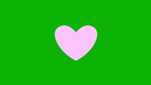 Animált Rózsaszín Szimbólum Szívverés Videó Dobogó Szívről Sugarakról Lapos Vektor — Stock videók