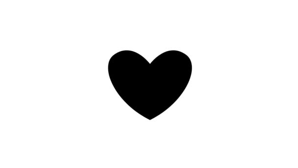 Símbolo Negro Animado Pulsación Del Corazón Vídeo Bucle Latidos Del — Vídeos de Stock