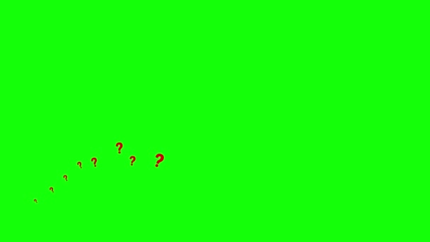 Animated Red Question Mark Fly Left Right Wave Flying Symbol — Stock Video