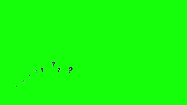 Animowany Fioletowy Znak Zapytania Leci Lewej Prawej Fala Latającego Symbolu — Wideo stockowe