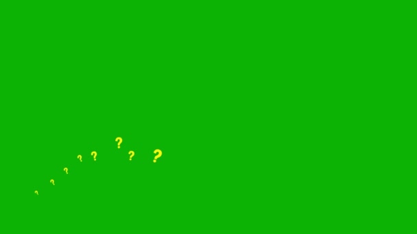 Ponto Interrogação Amarelo Animado Voa Esquerda Para Direita Uma Onda — Vídeo de Stock