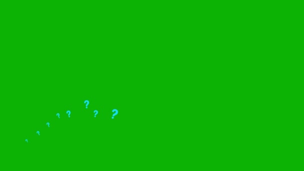 Animated Blue Question Mark Fly Left Right Wave Flying Symbol — Stock Video