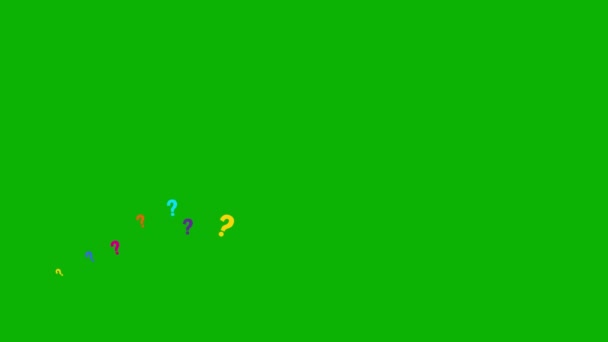 Animated Colorful Question Mark Fly Left Right Wave Flying Symbol — Stock Video