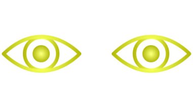 Animasyon altın gözler kapanıyor. Göz açıp kapayıncaya kadar. Doğrusal simge. Döngülü video. Beyaz arkaplanda vektör illüstrasyonu.