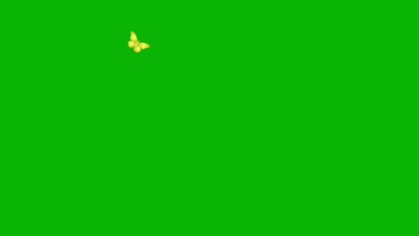 Animierte Goldene Schmetterlinge Fliegen Kreis Video Schleife Sommer Und Frühjahrskonzept — Stockvideo