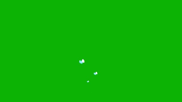 有生命的蓝色蜜蜂从底部飞到顶部 一只来自飞虫的喷泉蜂蜜的概念 在绿色背景上孤立的矢量图 — 图库视频影像