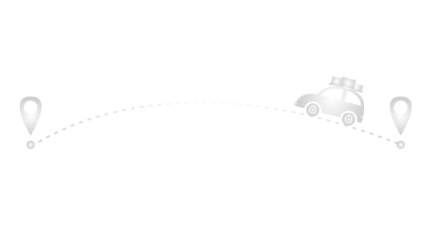 Анімований Срібло Автомобіль Рухається Траєкторії Концепція Подорожей Машині Відео Петлею — стокове відео