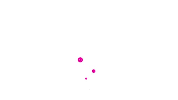 Animated Pink Symbol Emotions Fly Bottom Top Linear Icons Smileys — Stock Video