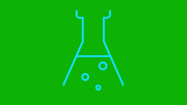Animated Blue Beaker Liquid Symbol Analyses Concept Chemistry Experiments Research — Stock Video