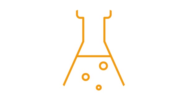 Cerveza Naranja Animada Con Líquido Símbolo Análisis Concepto Química Experimentos — Vídeo de stock