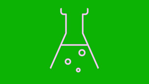 Sıvı Ile Canlandırılmış Pembe Deney Şişesi Analiz Sembolü Kimya Kavramı — Stok video