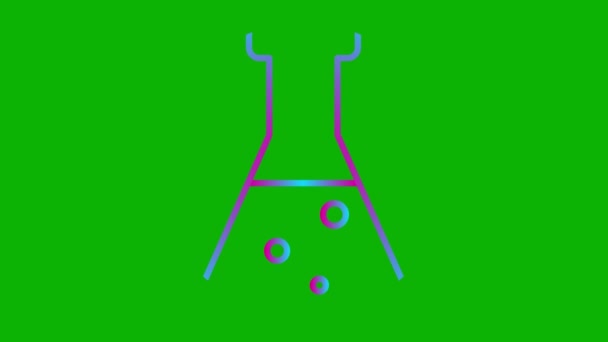 Becher Blu Rosa Animato Con Liquido Simbolo Analisi Concetto Chimica — Video Stock