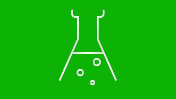Animovaná Stříbrná Kádinka Tekutinou Symbol Analýz Koncept Chemie Experimenty Výzkum — Stock video