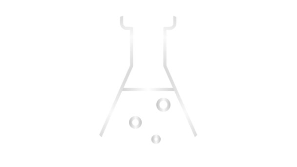 Animated Silver Beaker Liquid Symbol Analyses Concept Chemistry Experiments Research — Stock Video