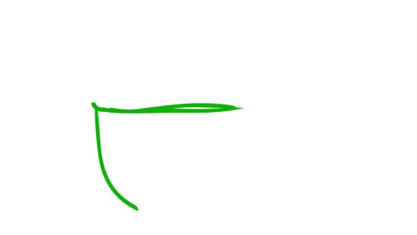 生动的绿色象征着一杯茶被画了出来 直线图标 咖啡店的概念在白色背景上孤立的向量图 — 图库视频影像