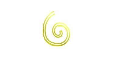 Spiral okun animasyon altın ikonu çizilir. Doğrusal simge. Döngülü video. El çizimi vektör çizimi beyaz arkaplanda izole edildi.