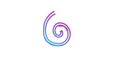 Spiral okun animasyon pembe ikonu çizilir. Doğrusal simge. Döngülü video. El çizimi vektör çizimi beyaz arkaplanda izole edildi.