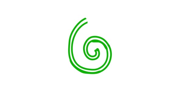 Animowana Zielona Ikona Strzałki Spiralnej Jest Rysowana Liniowa Ikona Zapętlone — Wideo stockowe