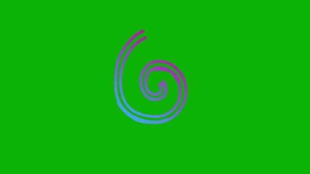 Ícone Azul Rosa Animado Seta Espiral Desenhado Ícone Linear Vídeo — Vídeo de Stock