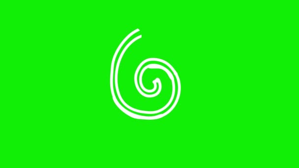 Animated White Icon Spiral Arrow Drawn Linear Icon Looped Video — Stock Video