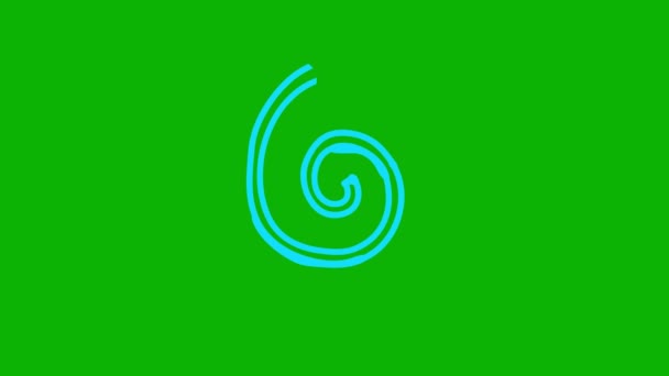 Ikon Biru Animasi Panah Spiral Digambar Ikon Linear Video Yang — Stok Video