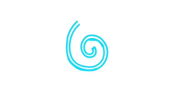 Das Animierte Blaue Symbol Des Spiralpfeil Ist Gezeichnet Lineares Symbol — Stockvideo