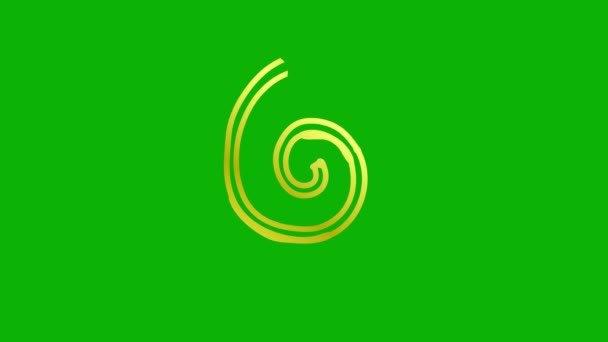 Ícone Ouro Animado Seta Espiral Desenhado Ícone Linear Vídeo Loop — Vídeo de Stock