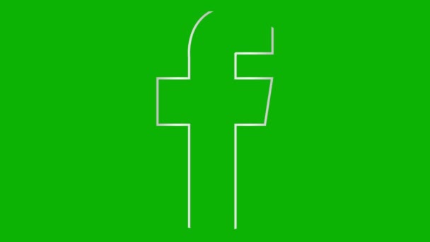 Animated Silver Icon Facebook Drawn Linear Symbol Sign Social Network — Stock Video