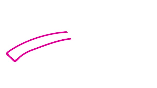 Símbolo Magenta Linear Animado Seta Desenhado Seta Rosa Desenhada Mão — Vídeo de Stock