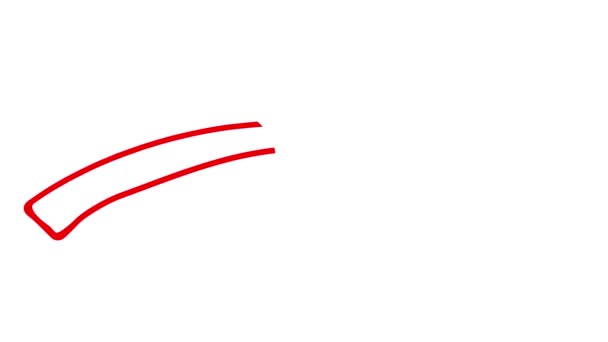 画出了箭头的动画线形符号 手绘红色箭头指向右边 在白色背景上孤立的向量图 — 图库视频影像