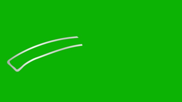 Símbolo Linear Animado Flecha Desenhado Seta Prata Desenhada Mão Aponta — Vídeo de Stock