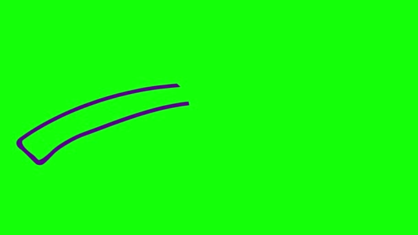Малюється Анімований Лінійний Символ Стрілки Рука Намальована Фіолетовими Точками Стрілки — стокове відео