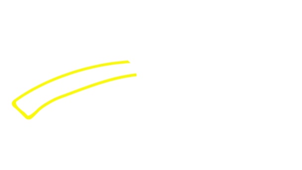 画出了箭头的动画线形符号 手绘黄色箭头指向右边 在白色背景上孤立的向量图 — 图库视频影像
