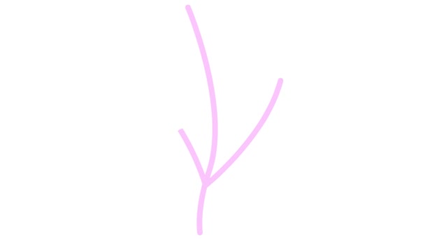 Animowana Różowa Roślina Liniowa Liśćmi Ikona Kiełków Drzew Symbol Jest — Wideo stockowe
