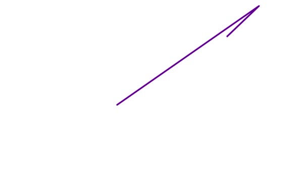 纸飞机的动画线性紫色图标 符号是逐渐画出来的 飞机旅行 自由的概念 循环视频 在白色背景上孤立的向量图 — 图库视频影像