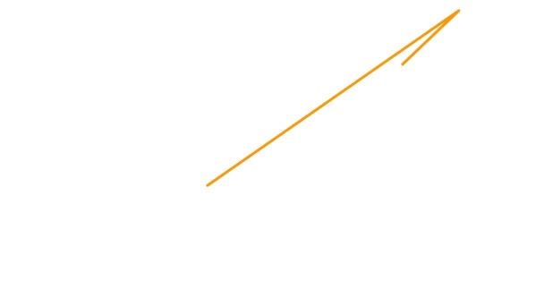 紙飛行機のアニメーション線形オレンジアイコン シンボルが徐々に描画されます 飛行機旅行 ビジネス 自由の概念 ループビデオだ 白い背景に独立したベクターイラスト — ストック動画